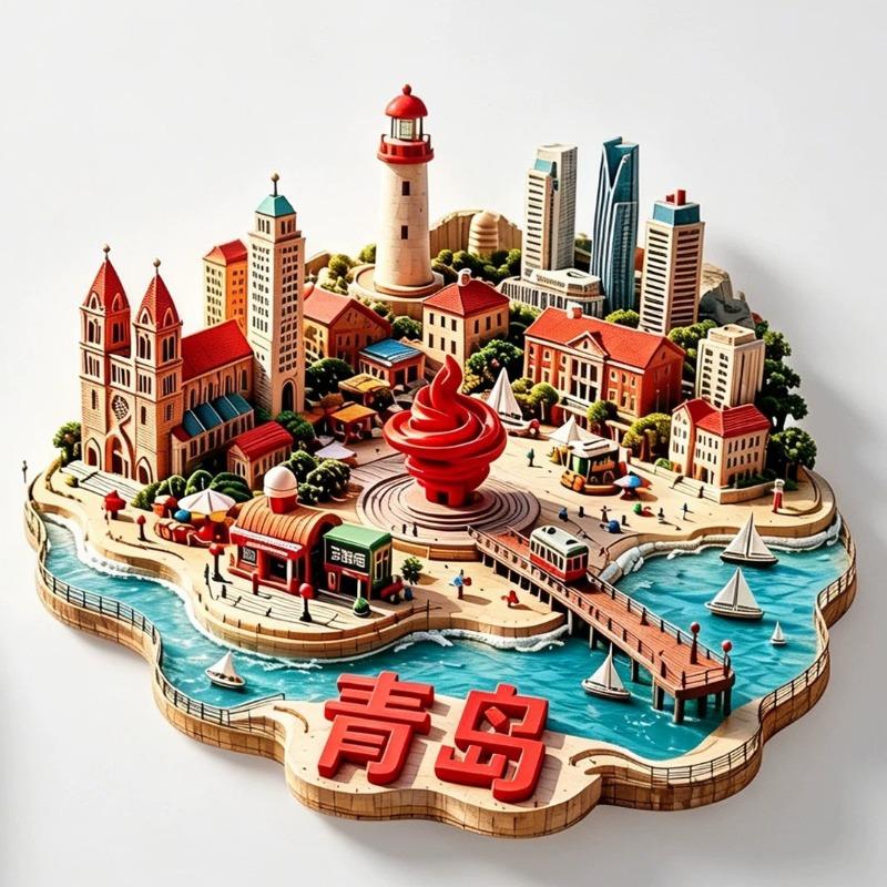 Souvenirs de voyage en Chine Aimants de réfrigérateur du Xinjiang Matériau métallique Wulumuqi Wuxi Shanghai Shenzhen Anji Sanya Qingdao Autocollants de réfrigérateur