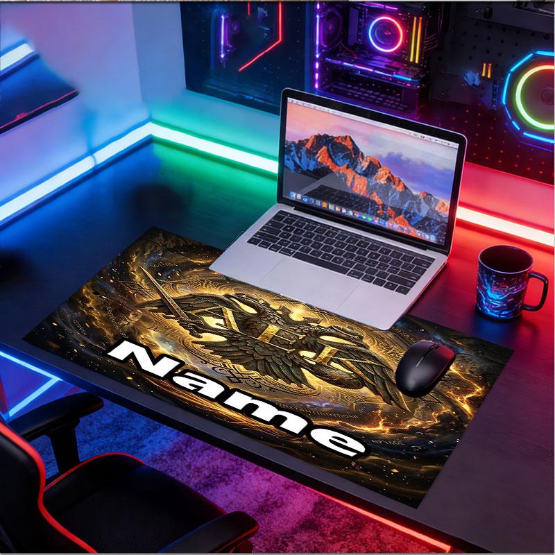 Custom Name Personalized AEK Athens FC Pattern Mousepad, Laptop PC Desk Mat, Decorative Desk Mat for Home Keyboard Pad Gift