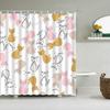 Cartoon Cute Shower Curtain, Funny Animals Cat Rainbow Colorful Butterfly Kids Boys Girls Bathroom Bathtub Screen Decoration