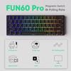 MonsGeek FUN60 Pro SP Wired Model HE Sensor 0.01mm Rapid Trigger Compatible Magnetic Switch Akko Glare English Layout Tenkeyless Side Print 8K Swap