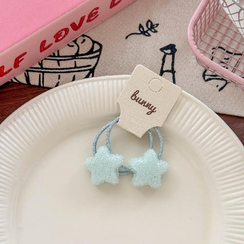 Korean style shiny five-pointed star hairpin hair ring simple and high-end sense of girls flashing diamond hairpin double ponytail head rope