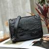 High-End Genuine Leather Crossbody Messenger Bag - Large Capacity, Niche Chain Design for Autumn/Winter