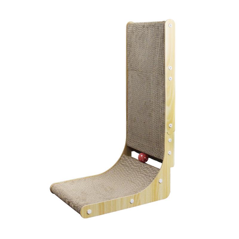 Large L-Shaped Wall-Mounted Cat Scratching Board and Bed Combo