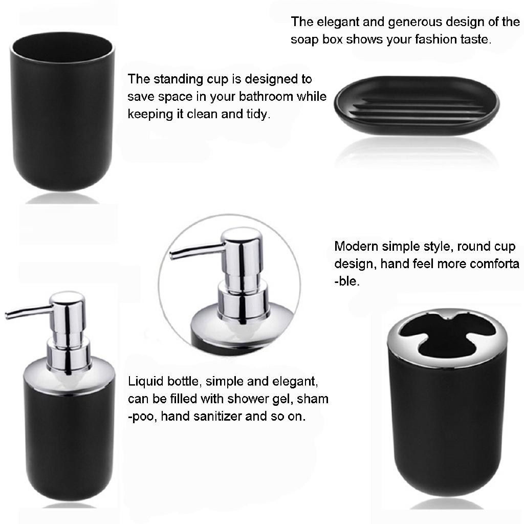 6 In 1  Bathroom Wash Set Bathroom Plating Six Sets of Soap Dispenser/Toothbrush Holder/Glass/Soap Box Bathroom Supplies