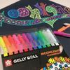 Set of 12 Gel Pencils - SAKURA - Gelly Roll Moonlight - Fluorescent - Glittery - Fine Tip