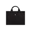 Coach Cargo 34 Logo Zip Canvas And Satin Shoulder Crossbody Tote Bag Large Women Handbags Black CP158-LHBLK