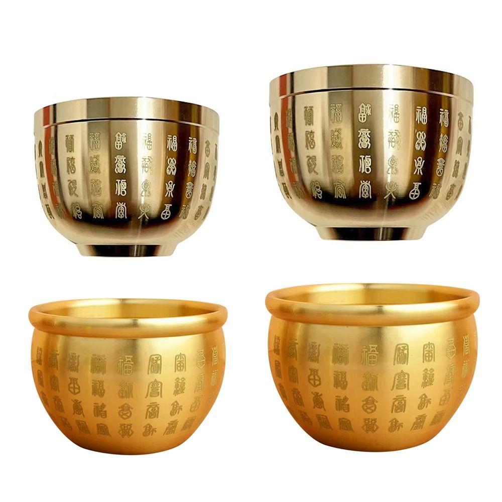 1Pcs 4.5-7cm Pure Brass Cornucopia Wealth Attracting Baifu Jar Cup  Study Decoration Gift