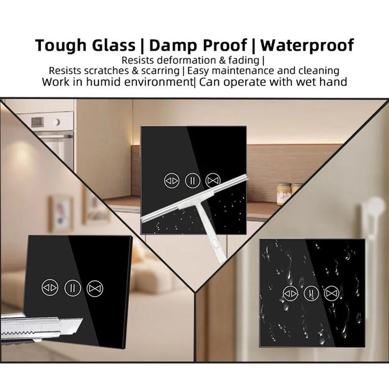 Tuya WiFi EU/US Smart Curtain Light Switch Touch Wall Control Waterproof With Voice Control Timing Works with Alexa Google Home