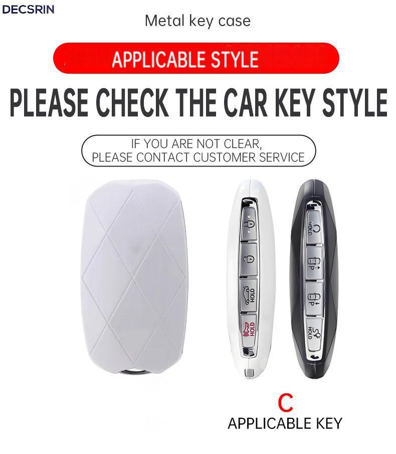 New Zinc Alloy+Leather Car Key Case Cover Shell Fob For Genesis G80 G70 G90 G90Rs4 Gv60 Gv80 Car Accesories