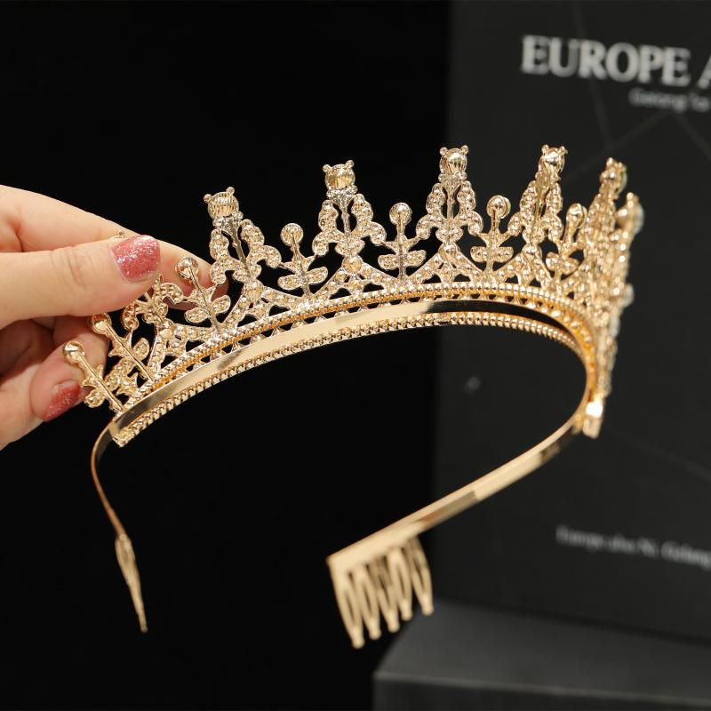 Full Diamond Crown, Bridal Headwear, Wedding Headband, Studio Dance Party Hair Accessories, Tiara, Large Crown