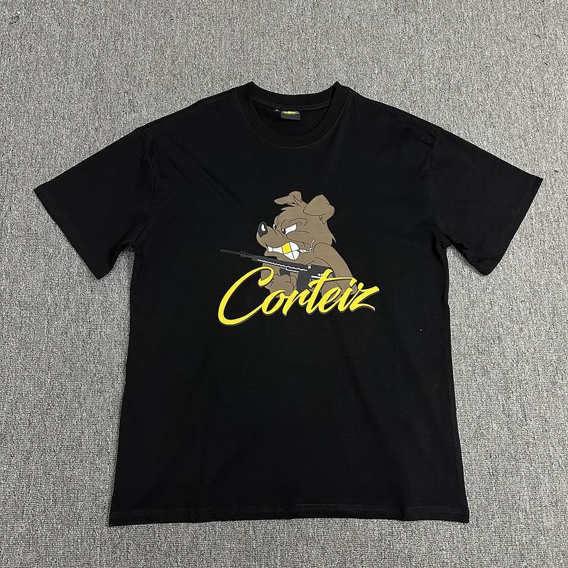 Corteiz Alcatraz Series T-shirts for Men and Women, Short-sleeve Short Sleeve with Lettered Logo Print Crew Neck Loose Casual T-shirt