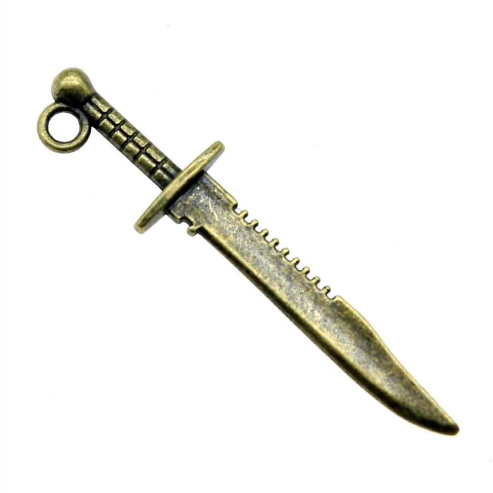 Anime Charms Multi Color Medieval Sword Pendants For Fantasy Warrior Themed Jewelry