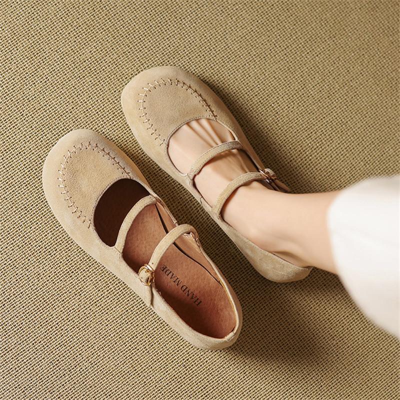 Fashion New Spring/summer Sheep Suede Woman Shoes Round Toe Low Heel Women Pumps Shoes for Women Fashion Mary Jane Shoes Chunky Heels