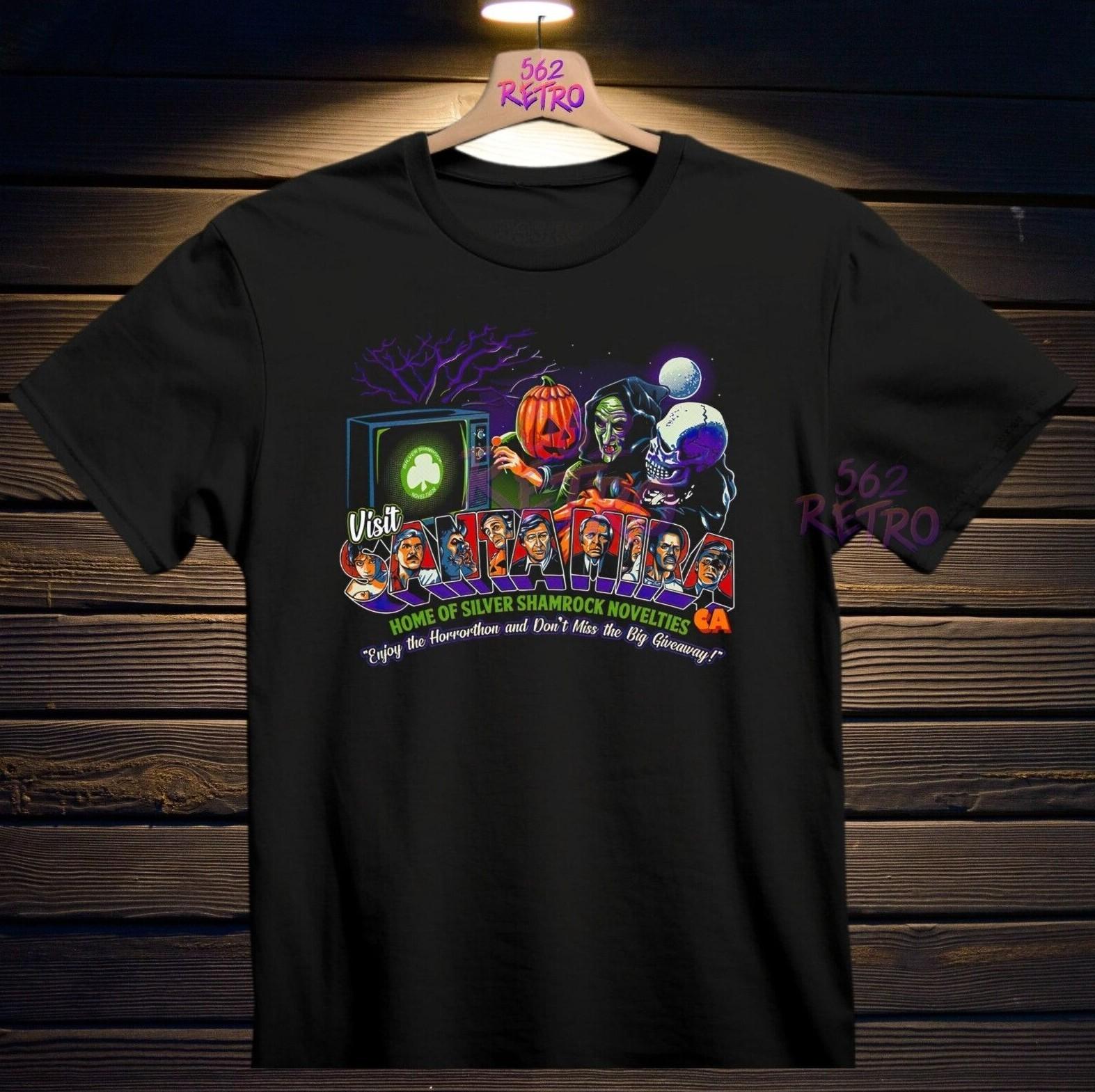Halloween III Visit Santa Mira Silver Shamrock Novelties T-Shirt Black S-3XL M