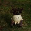 Playful Feline Shape Planter With Rocking Chair Design Lightweight Resin Flower Pot Decoration Fit for Home Balcony Desk