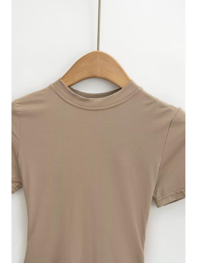 Sexy European & American Style Slim Fit Short Sleeve Round Neck T-Shirt - Versatile Summer Basic