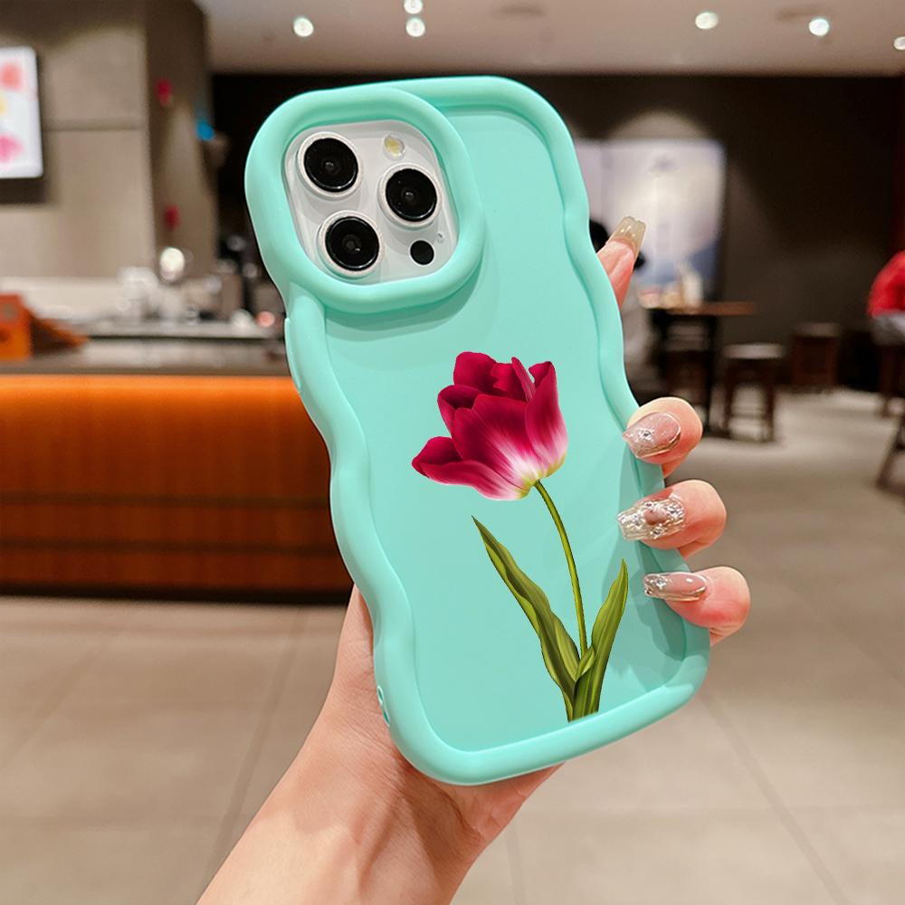 Чехлы для телефонов N93 Peony Macaron с волнистыми краями для iPhone 15 14 12 Pro — фото 10