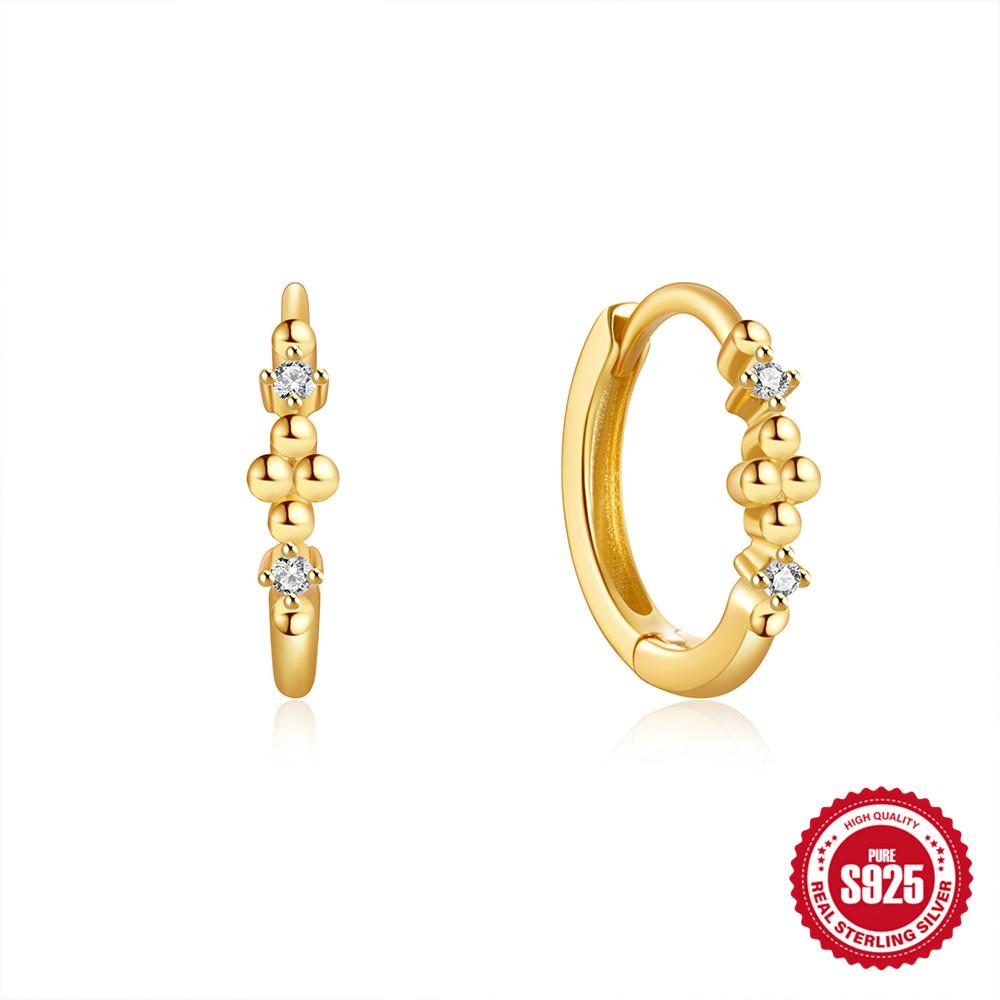 S925 Sterling Silver Geometric Diamond Earrings Ear Buckles Trendy Creative Ins Wind Earrings Earrings