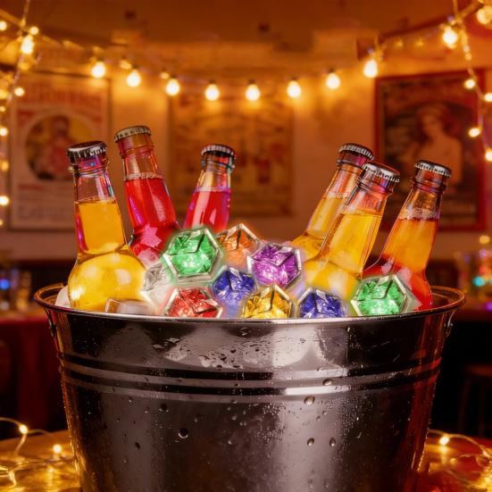 12 ks LED světlo Aktivace tekutinou Měnící barvu Ledové kostky Vícebarevné 7barevné LED Kostky ledu Potravinářské