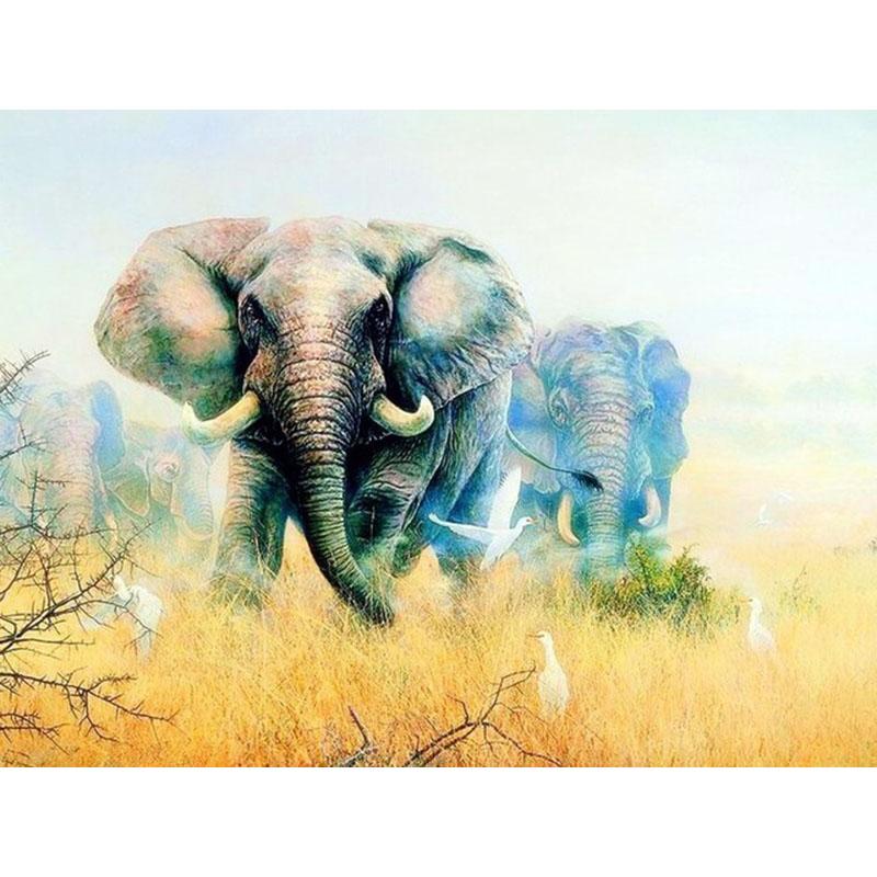 New DIY 5D Diamond Painting Elephant Diamond Embroidery Animal Cross Stitch Full Round Drill Mosaic Art Home Decor Gift