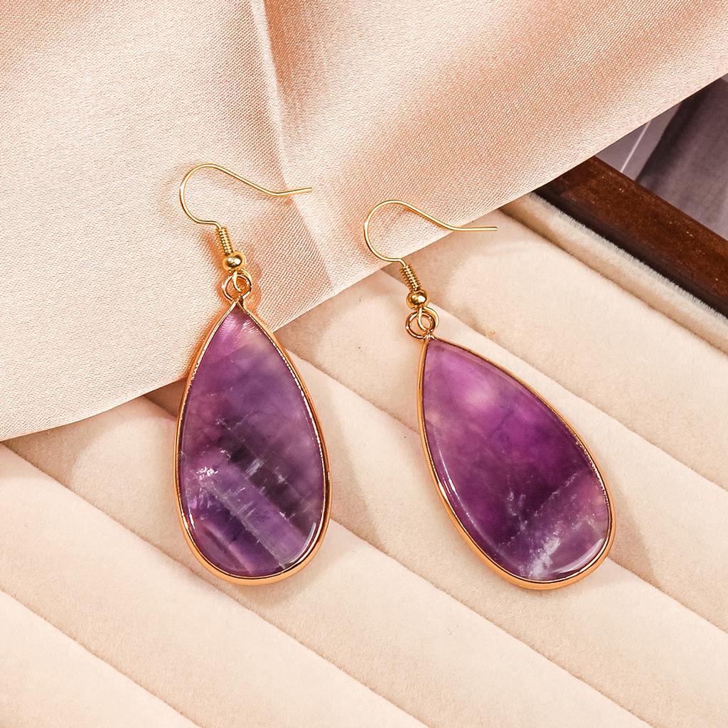 Natural Stone Earrings, Light Luxury High-end Earrings, Blue Pine, Green Eyed Stone Earrings, Accessories