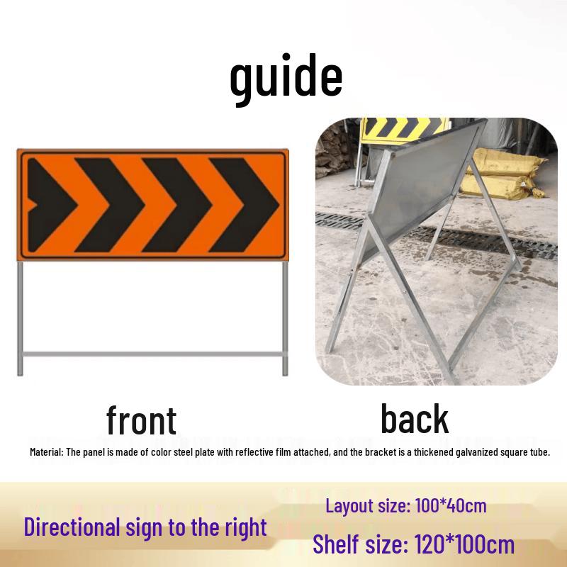 Construction Road Safety Right Arrow Warning Sign