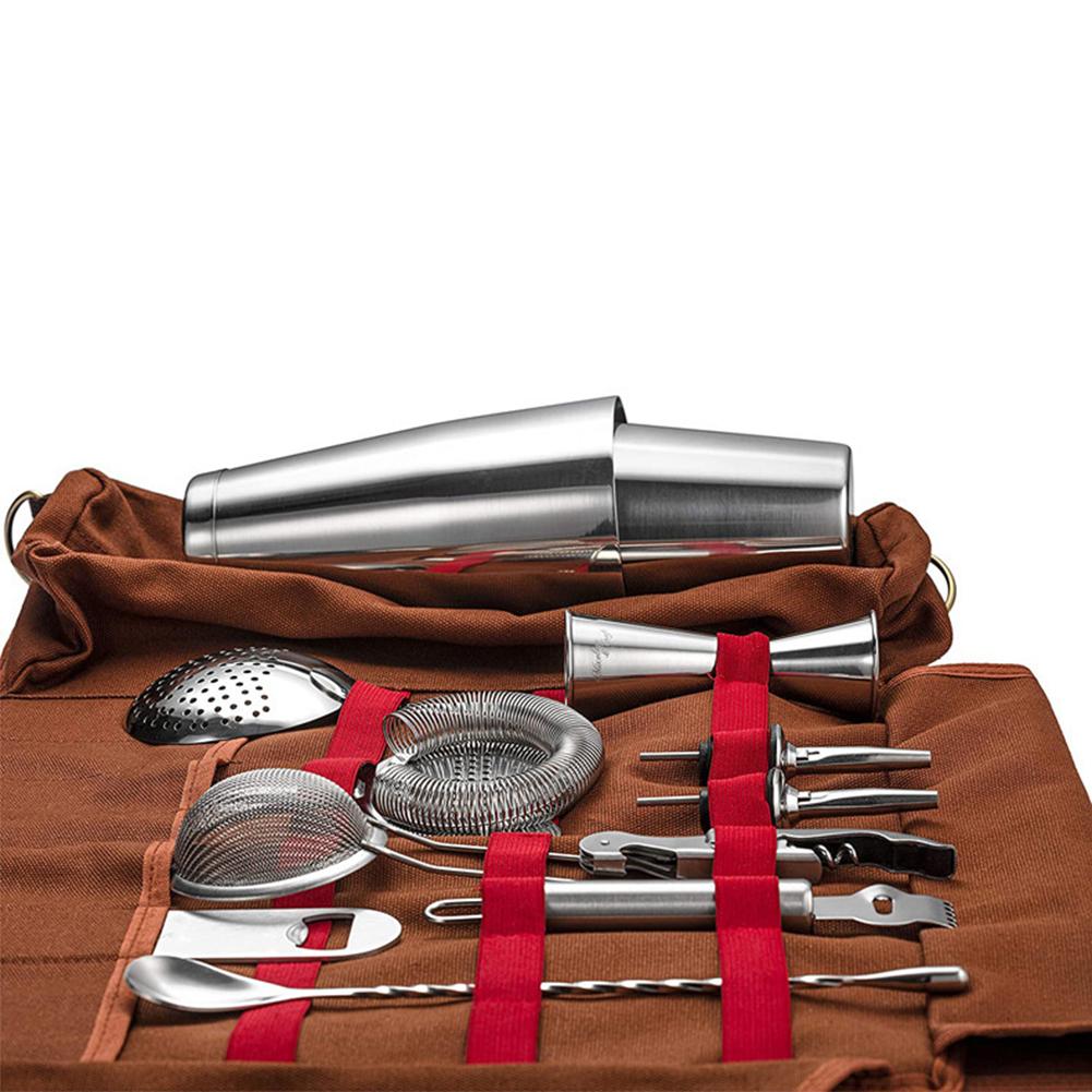 Bar Bartender Carrying Bag Creative Bartender Canvas Toolkit Pack Tools Cocktail Shaker Set Storage Bag Only