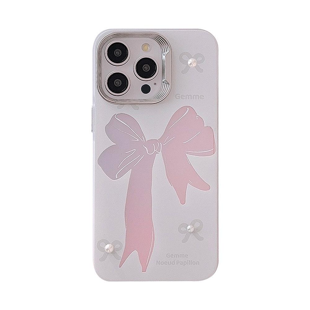 Poppy Ball Bow Iphone15 Suitable for 14Promax Mobile Phone Case 16 Apple 13 Laser 14 Pearl Huawei