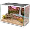AWERT 36x18 tum Reptilhabitat Bakgrund Solnedgång Berg Vattenfall Terrarium Bakgrund Polyester Bakgrund