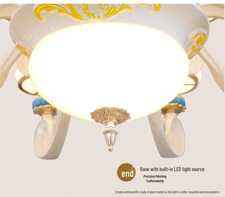 Modern European Ceramic Chandelier for Living Room, Restaurant, or Bedroom in Villa