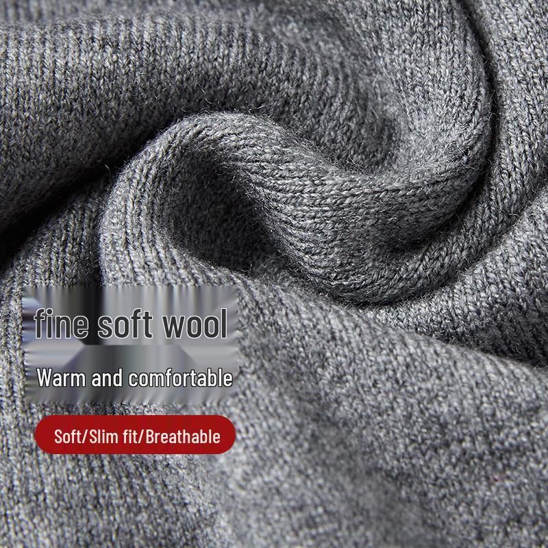 Mengyangwang Men's Double-Layer Knit Thermal Wool Blend Pants