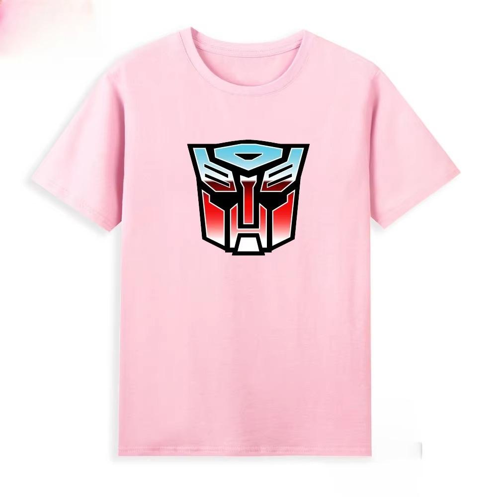 Cotton Breathable Childrens Tshirt Transformers Autobot Logo Printed Fashion Parent Child Wear Mens and Womens Short Sleeves