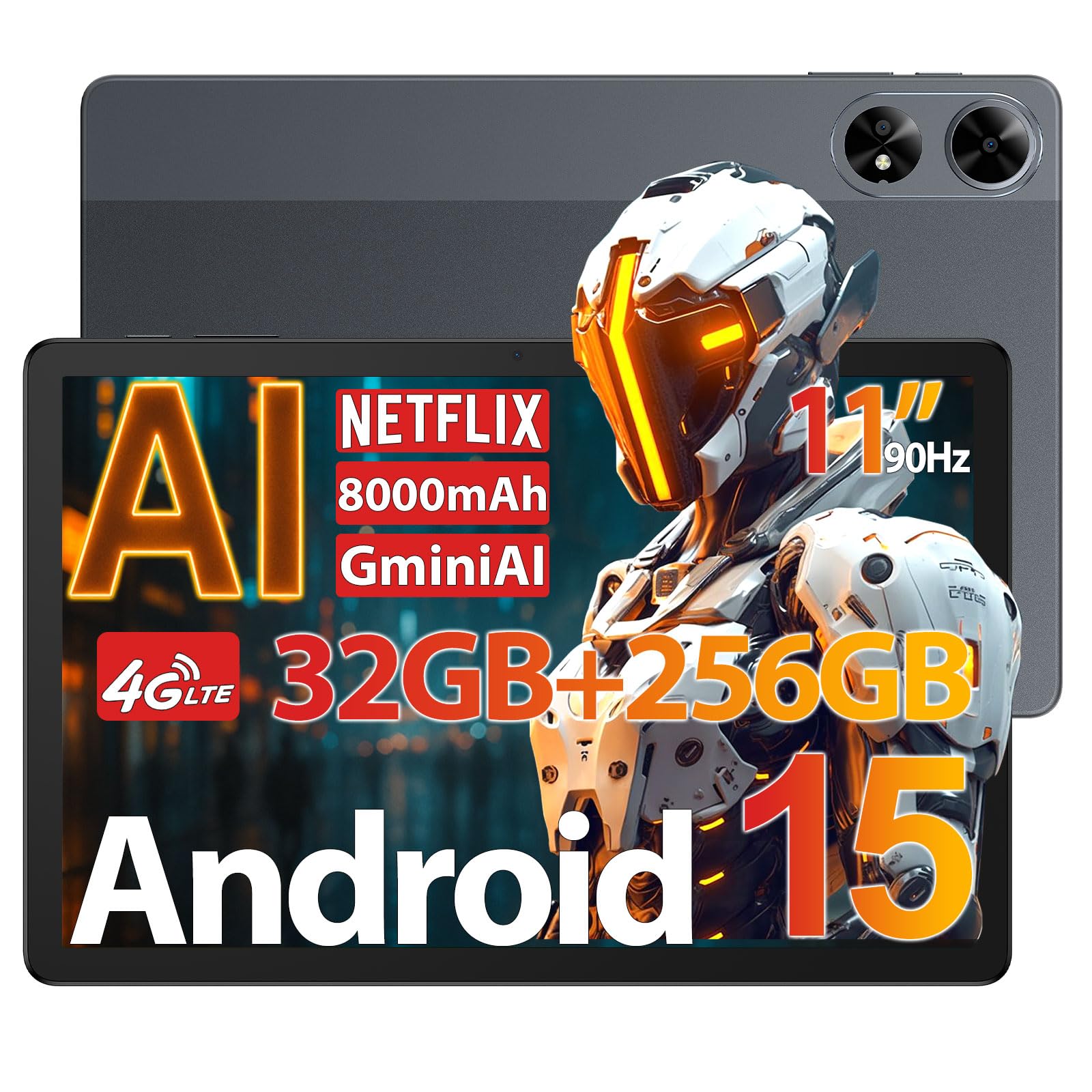 

Introducing the first Android 15 AI DOOGEE Android 15 TF card 90Hz large Widevine Netflix T620 Android 18W PD fast 4G facial tablet! G6+ tablet, сірий колір