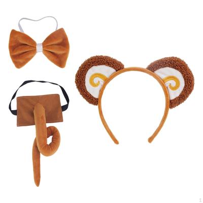 Ensemble de costumes de singe mignon avec nœud papillon et robe tutu - Parfait pour les fêtes de cosplay d'enfants