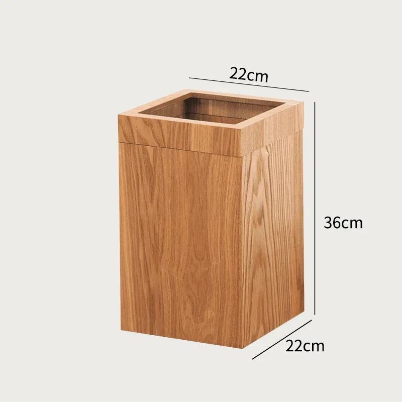 Creative Wooden Trash Can Rectangular Simple Garbage Can Home Wastebasket Bathroom Bin Kitchen Waste Storage Bins Cleaning Tools