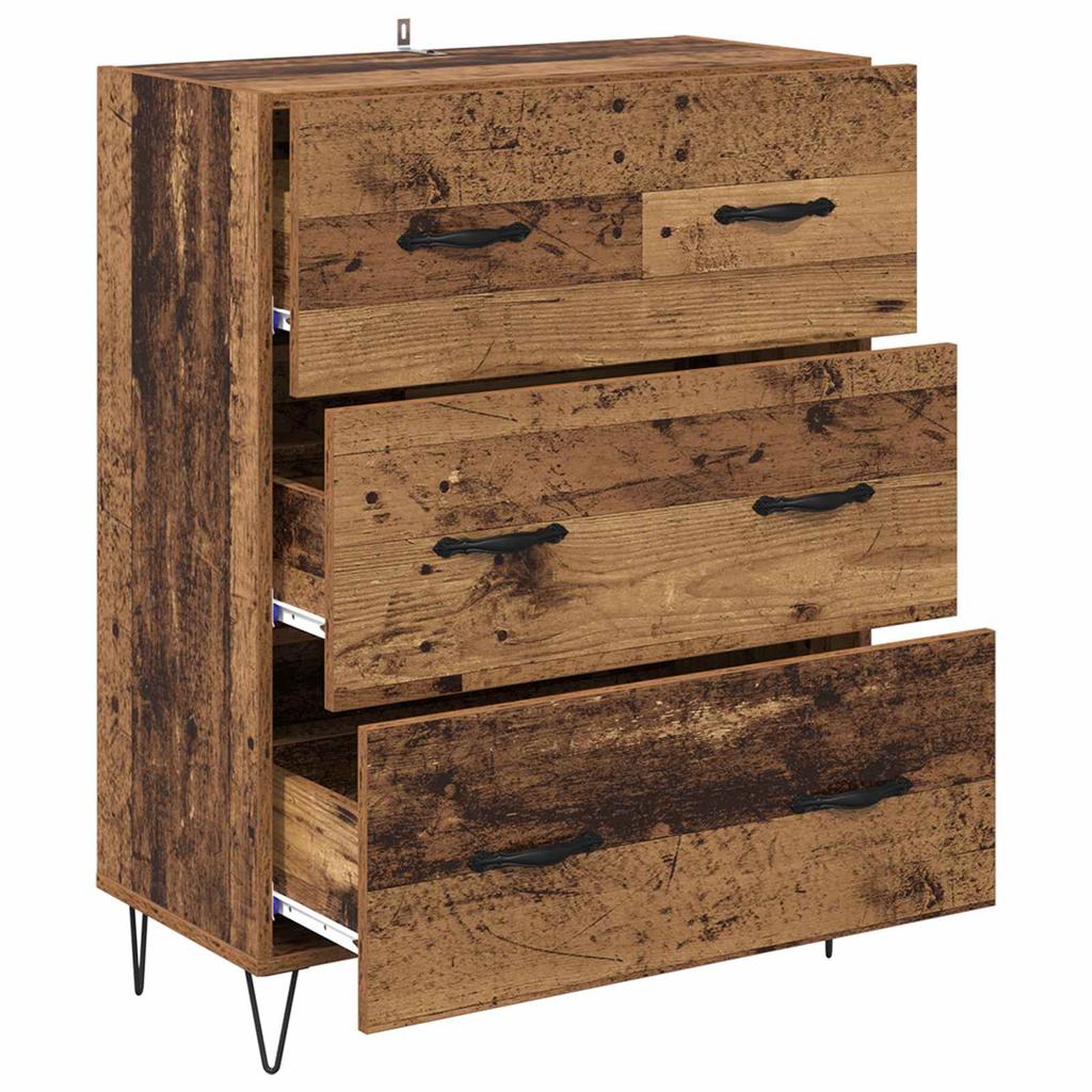 Sideboard Reclaimed Wood 69.5 x 34 x 90 cm Engineered Wood and Iron