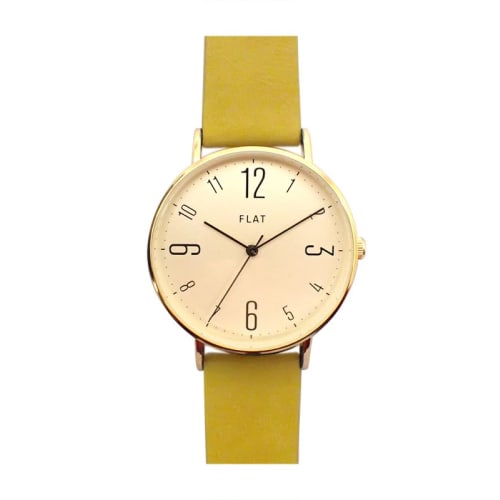 Follow FLAT (Flat) Simple Belt Watch H02118S-1 YE Women's Yellow
