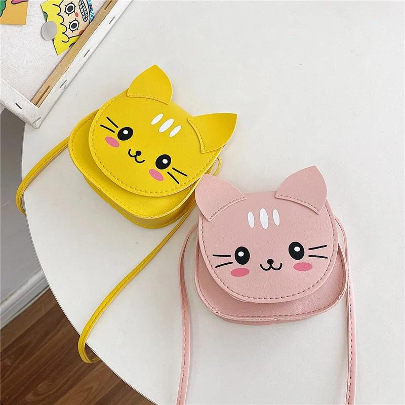 New Cute Cartoon Cat Shoulder Bag for Kids Boys Girls Mini Crossbody Purse Fashion Accessories Kids Backpack Coin Purse