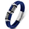 Bracciale Vikingo Fatto a Mano in Pelle e Acciaio Inossidabile per Uomo Accessorio di Moda