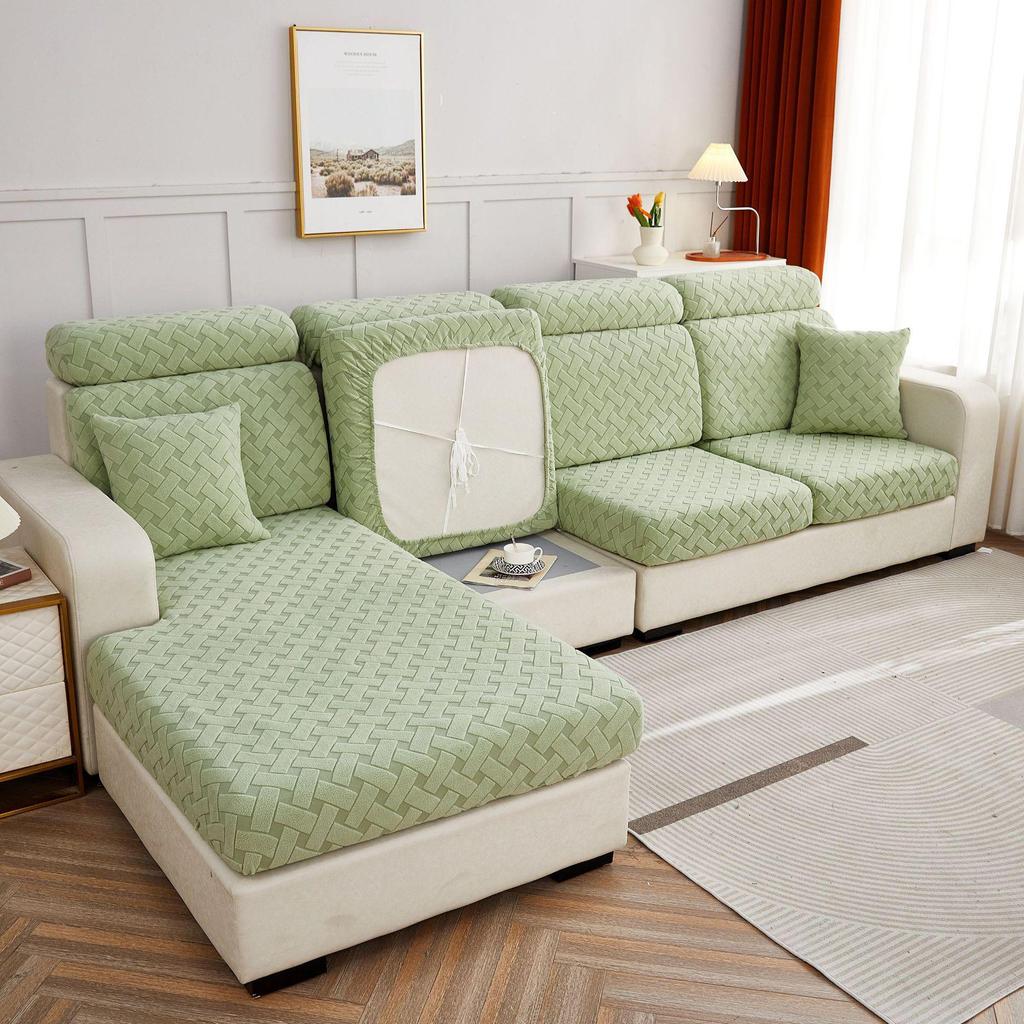 3D Jacquard Velvet Sofa Hat: Elastic Full-Cover Cushion for Autumn & Winter
