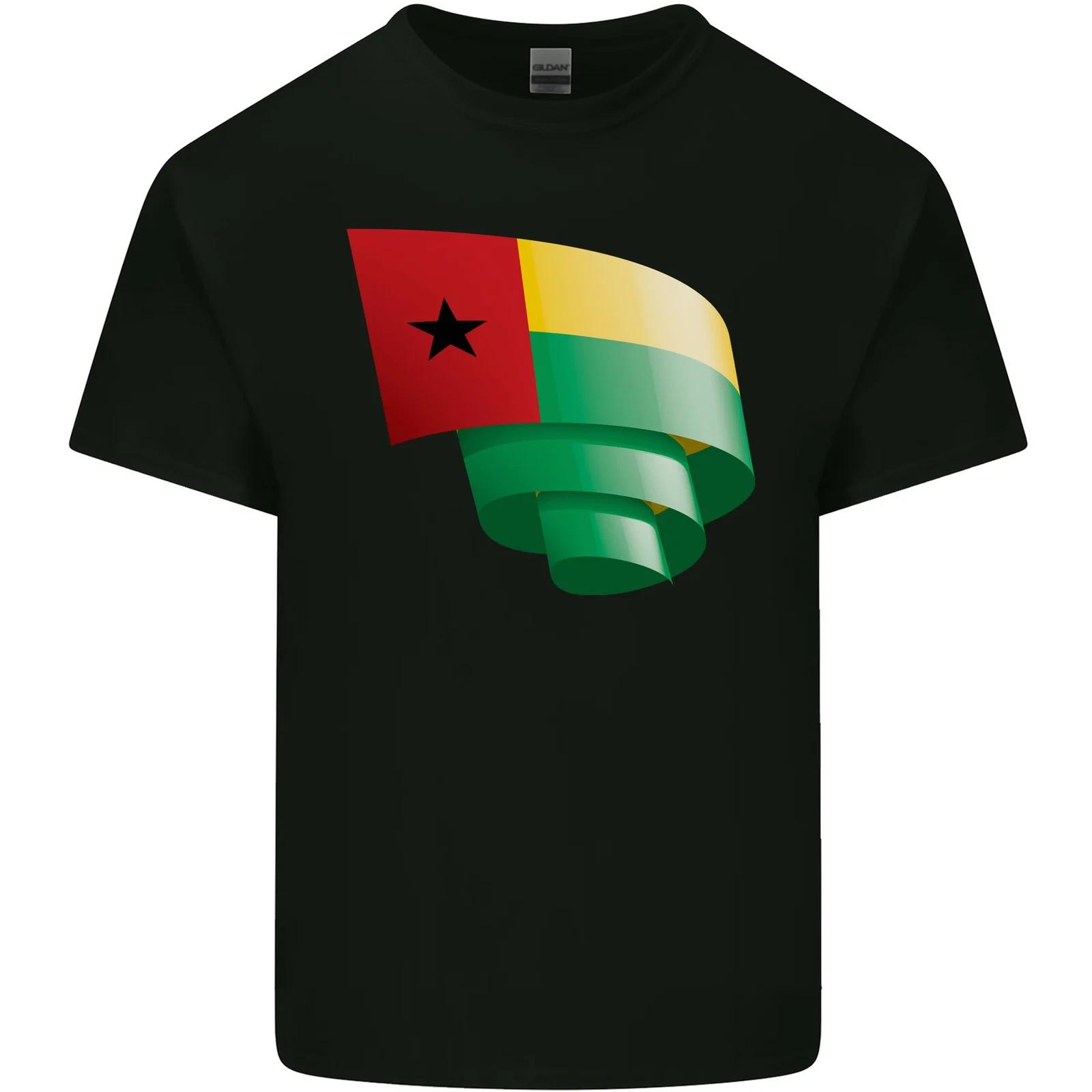 Curled Guinea-Bissau Flag Day Football Kids T-Shirt Childrens S