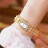 Bracelet Stainless Steel Quartz Vintage Watch Rhinestone Wristwatch for Women Gifts