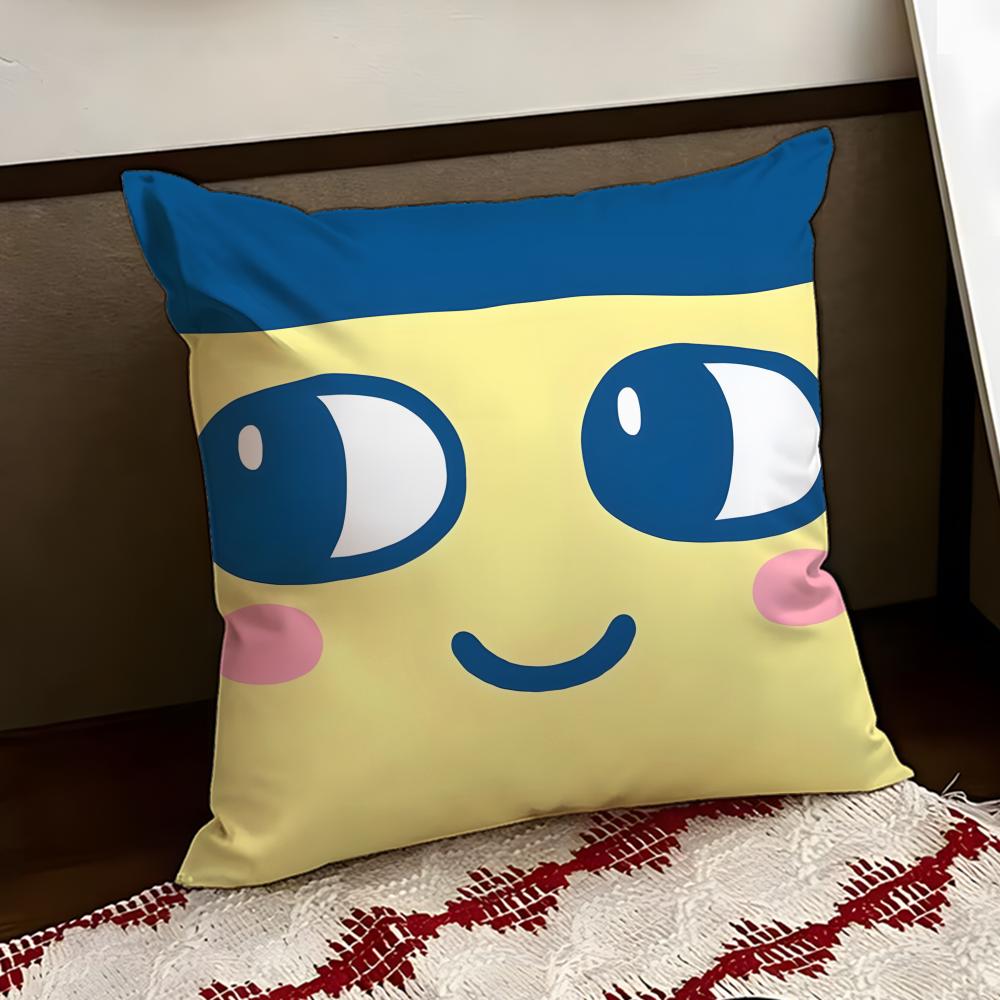 Cute TTamagotchi Cushion Cover Reversible Soft Durable Pillow Cover Home Car MultiScene Use for Daily Comfort