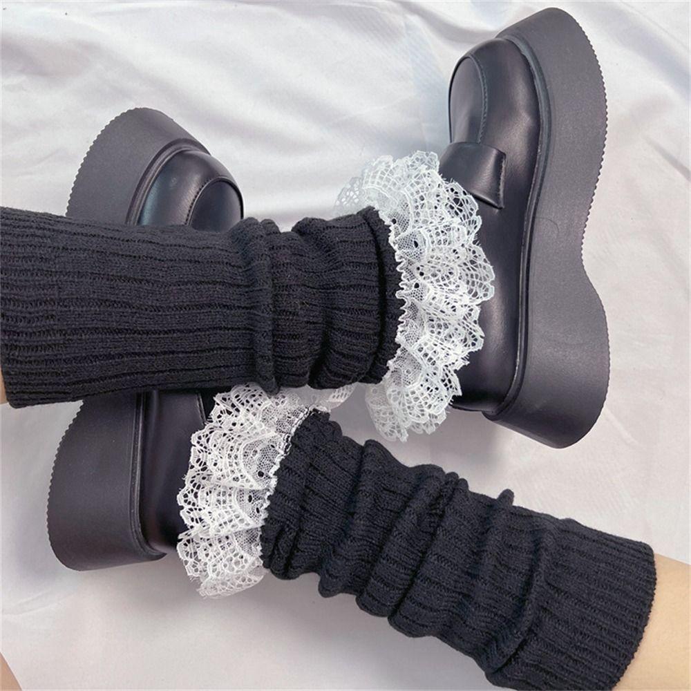 Bow Tie Knitted Socks Keep Warm JK Stockings Kawaii Feet Cover  for Women Girls