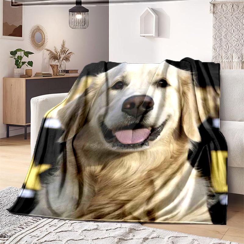 1PC Dog cute printed blanket, all season lightweight home office outdoor nap multifunctional blanket A3