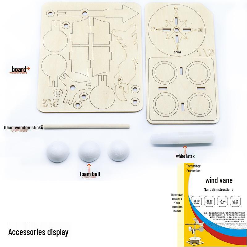 Children's Wind Vane Science Experiment Kit - DIY Wind Measuring Instrument