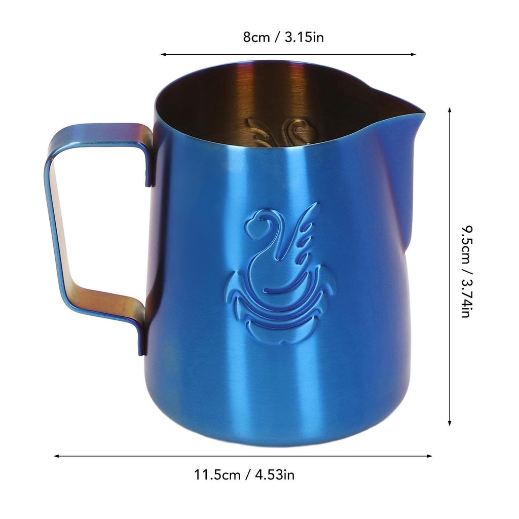 Milk Frother Pitcher 380ml Food Grade Stainless Steel Eagle Spout Multifunction Milk Frother Cup for Milk Cream