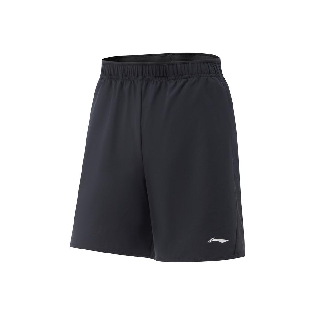 Li Ning Fitness Series Solid Color Mid Waist Breathable Versatile Five Point Sports Shorts Women Shorts Black AKSV442-1