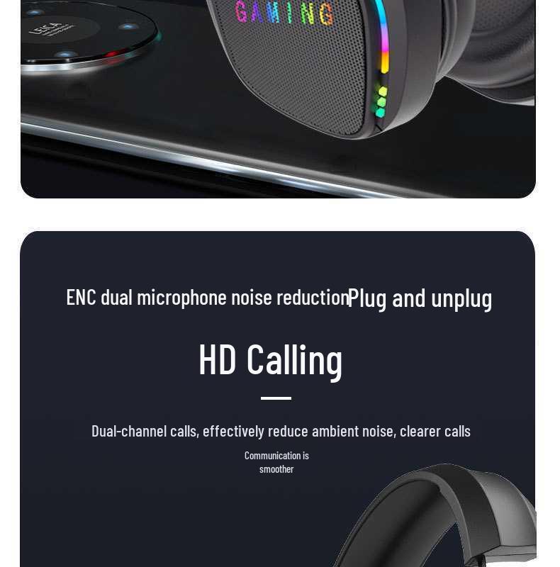 Cross-border Bluetooth Gaming Headset with Detachable Microphone, 2.4G Noise-Cancelling for PC and Phone