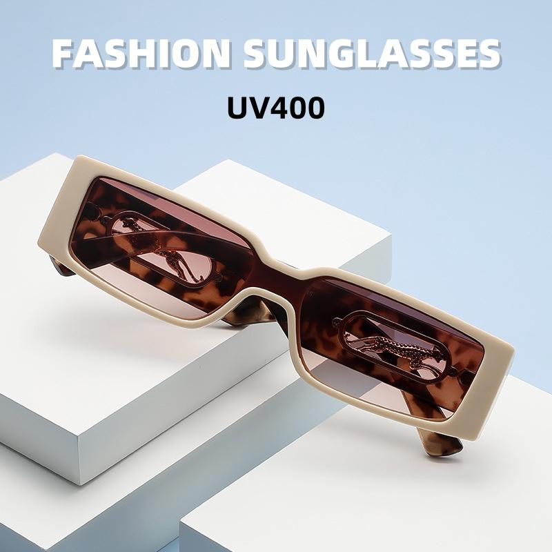 New Fashion Box Candy Colored Sunglasses Gorgeous Modern Cheetah Decoration Men And Women Sunglasses Uv400 Shades Eyewear